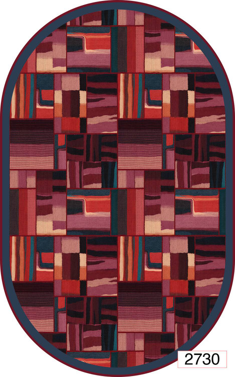 خرید ارزان فرشینه بیضی اصفهان فرشینه آفتاب کد2730مخمل شانل استپدار