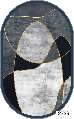 خرید ارزان فرشینه بیضی اصفهان فرشینه آفتاب کد2729مخمل شانل استپدار