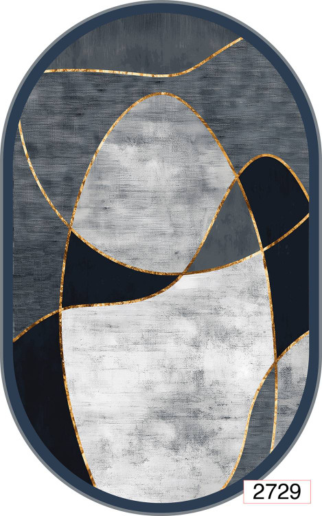 خرید ارزان فرشینه بیضی اصفهان فرشینه آفتاب کد2729مخمل شانل استپدار