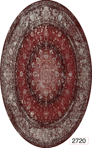 خرید ارزان فرشینه بیضی اصفهان فرشینه آفتاب کد2720مخمل شانل استپدار