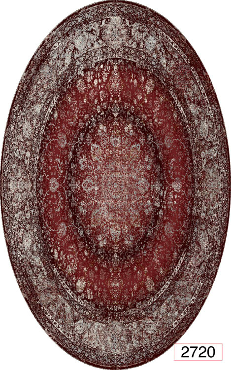 خرید ارزان فرشینه بیضی اصفهان فرشینه آفتاب کد2720مخمل شانل استپدار