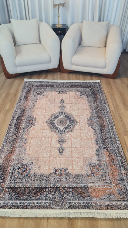 خرید ارزان فرشینه ترنجدار فرشینه آفتاب کدL370مخمل شانل استپدار