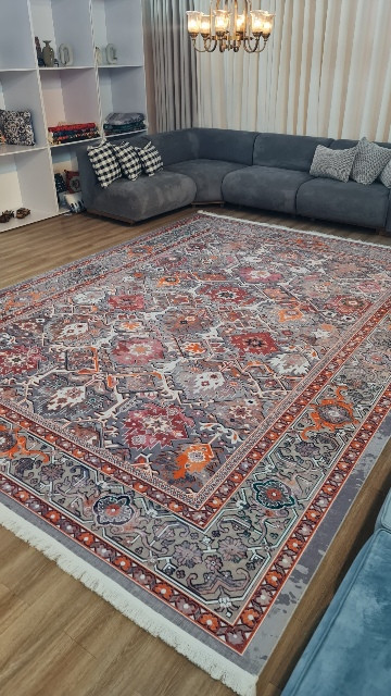 خرید ارزان فرشینه آفتاب کدL258مخمل شانل استپدار