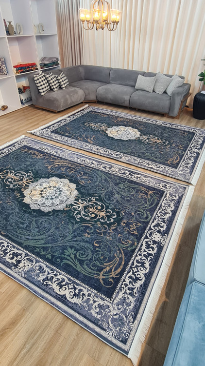 خرید ارزان فرشینه آفتاب کدL460مخمل شانل استپدار