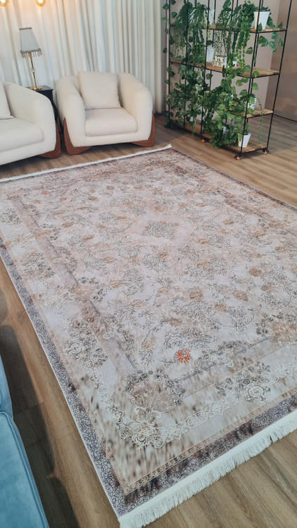 خرید ارزان فرشینه آفتاب کدL105مخمل شانل استپدار