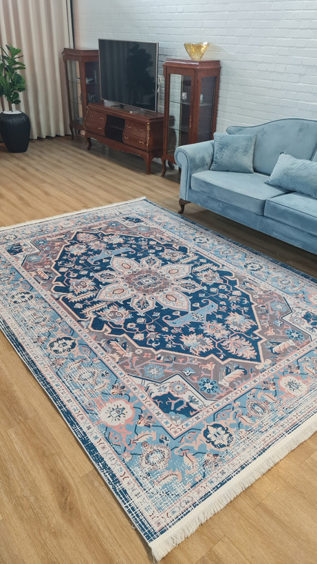 خرید ارزان فرشینه آفتاب کدO132مخمل شانل استپدار