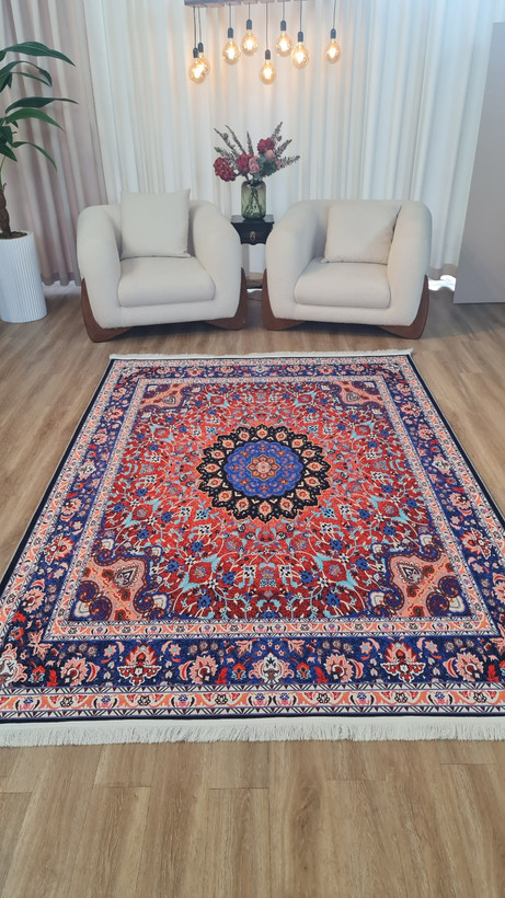 خرید ارزان فرشینه آفتاب کدQ133مخمل شانل استپدار