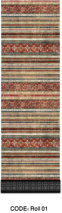 خرید ارزان فرش راهرو و کناره فرشینه آفتاب کدRoll01مخمل شانل استپدار
