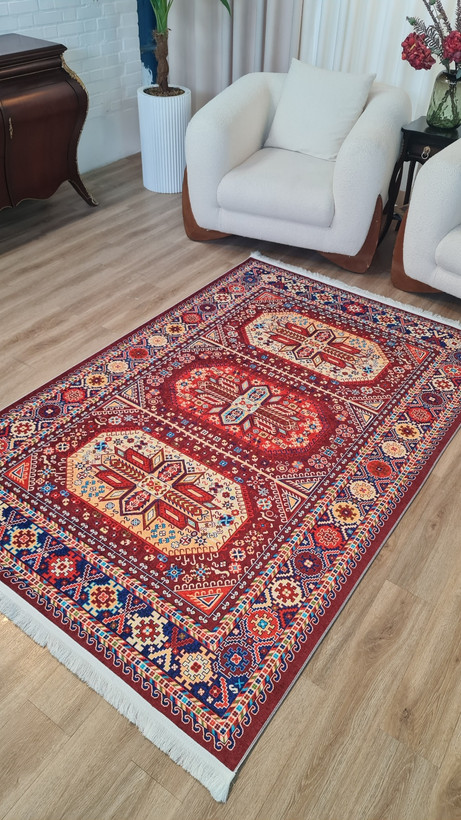 خرید ارزان فرشینه آفتاب کدH157مخمل شانل استپدار