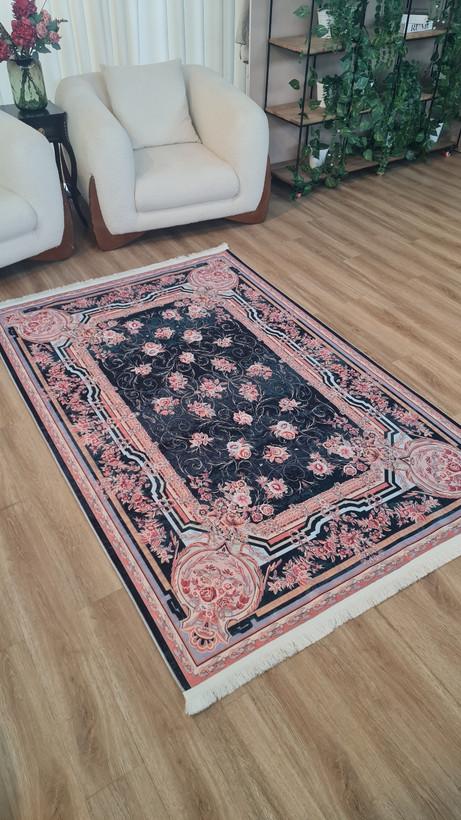خرید ارزان فرشینه آفتاب کدL316مخمل شانل استپدار