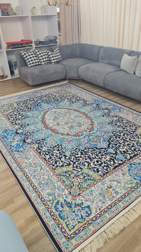 خرید ارزان فرشینه آفتاب کدA105مخمل شانل استپدار