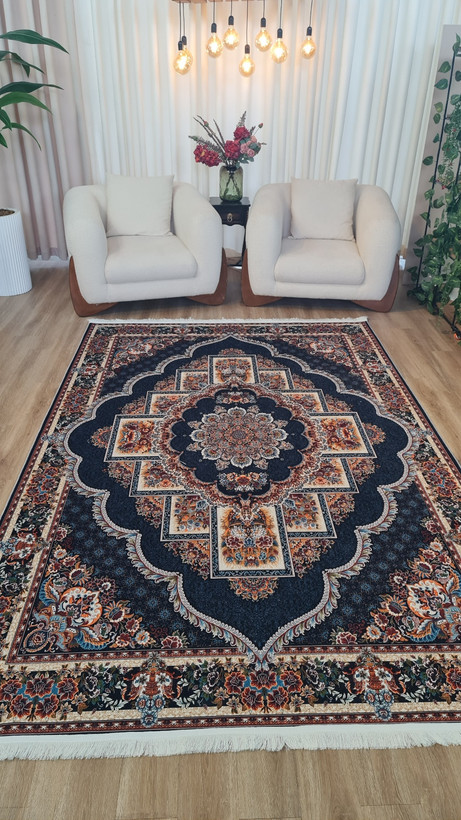 خرید ارزان فرشینه آفتاب کدH298مخمل شانل استپدار