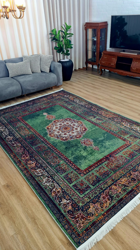 خرید ارزان فرشینه آفتاب کدL553مخمل شانل استپدار