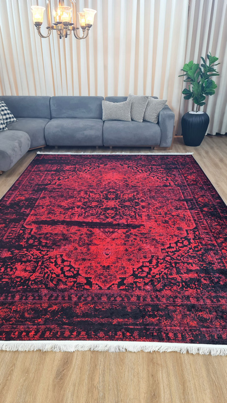 خرید ارزان فرشینه آفتاب لاکی کدL783مخمل شانل استپدار