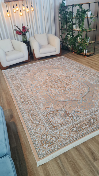 خرید ارزان فرشینه آفتاب کدU542مخمل شانل استپدار