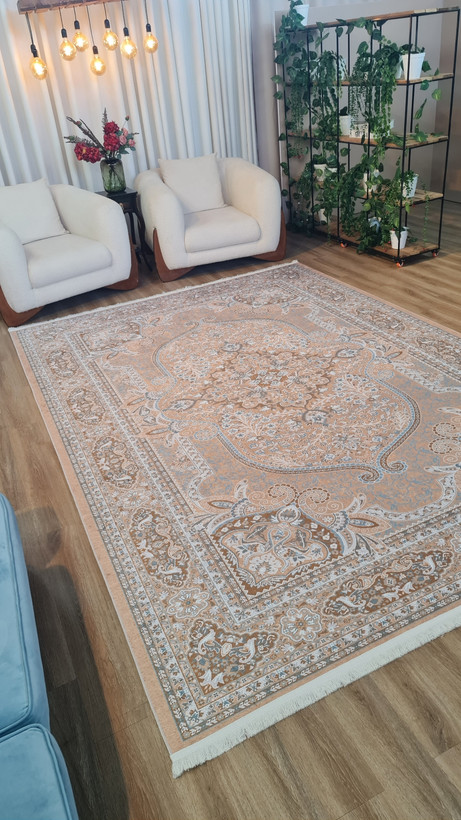 خرید ارزان فرشینه آفتاب کدU542مخمل شانل استپدار