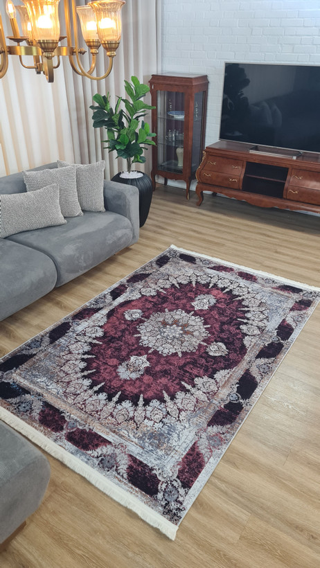خرید ارزان فرشینه آفتاب کدL742مخمل شانل استپدار
