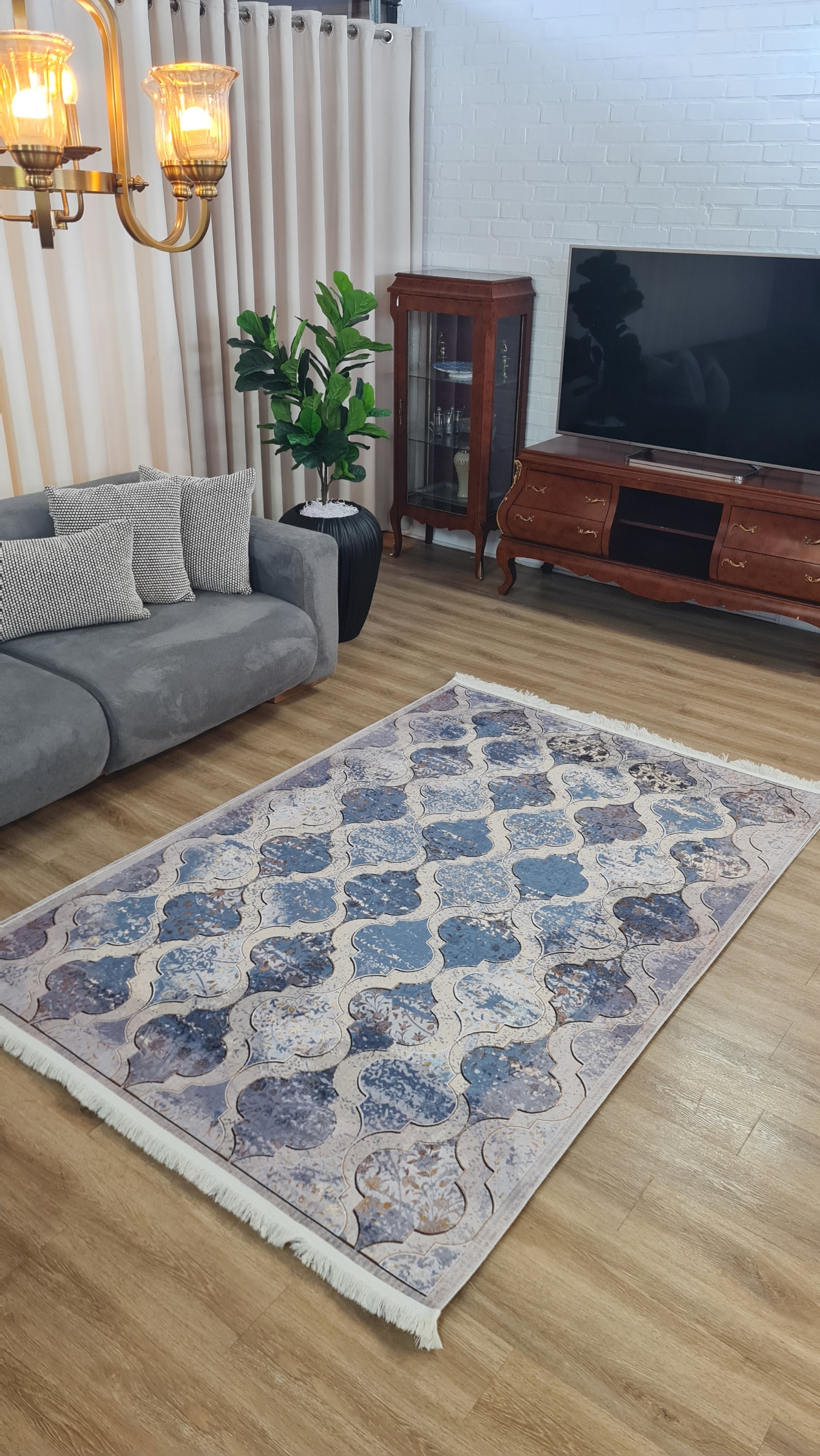 خرید ارزان فرشینه آفتاب کدL728مخمل شانل استپدار