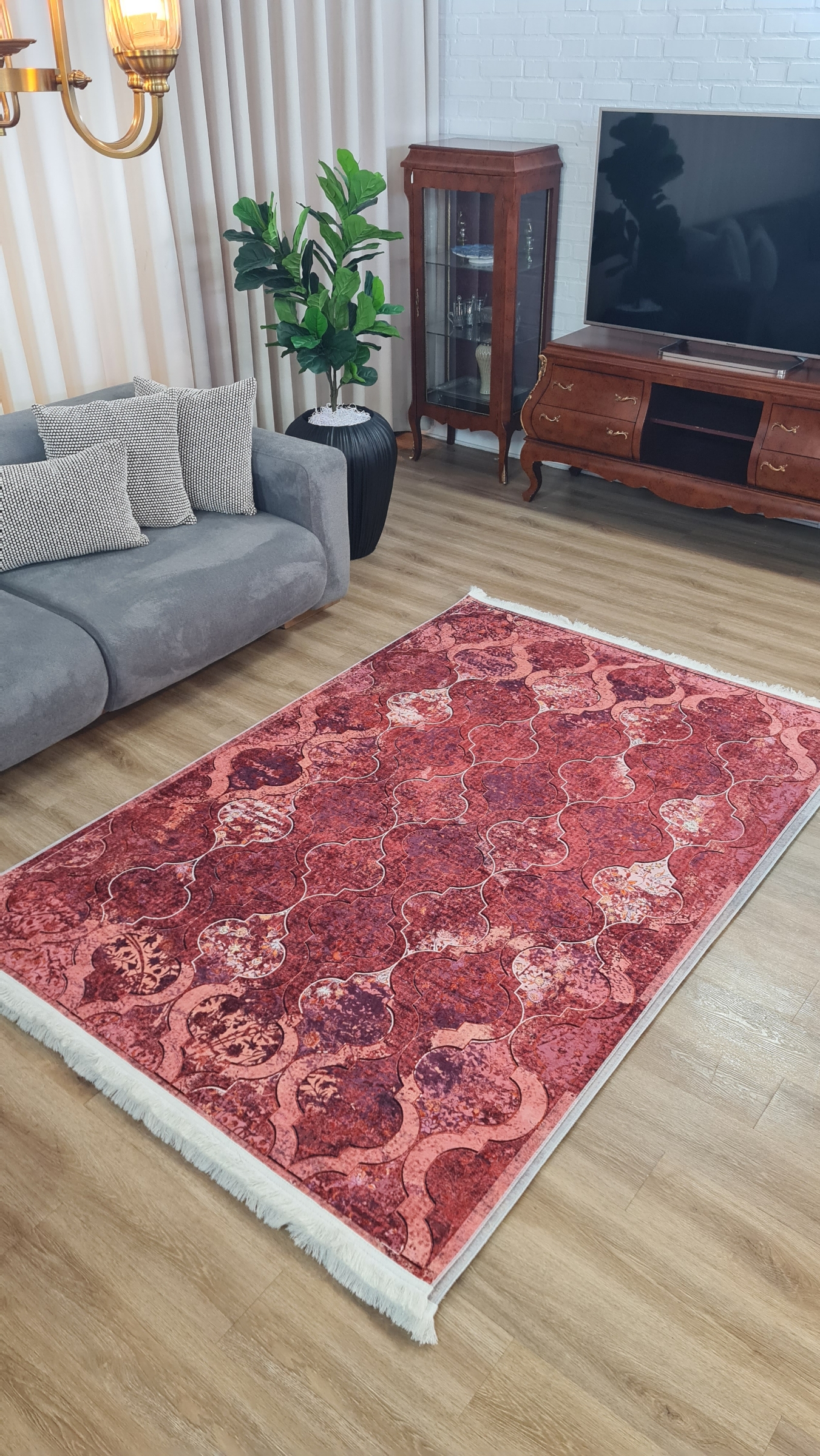 خرید ارزان فرشینه آفتاب کدL729مخمل شانل استپدار