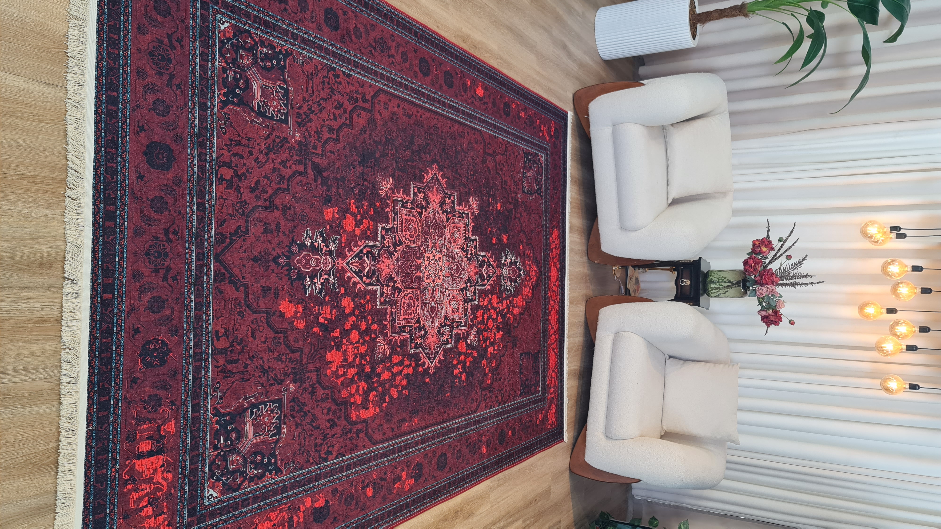 خرید ارزان فرشینه آفتاب لاکی  کدL807مخمل شانل استپدار