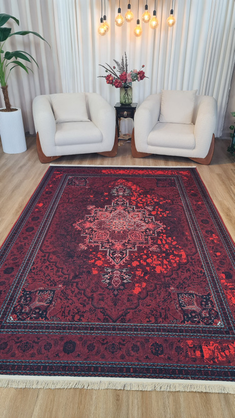 خرید ارزان فرشینه آفتاب لاکی کدL807مخمل شانل استپدار
