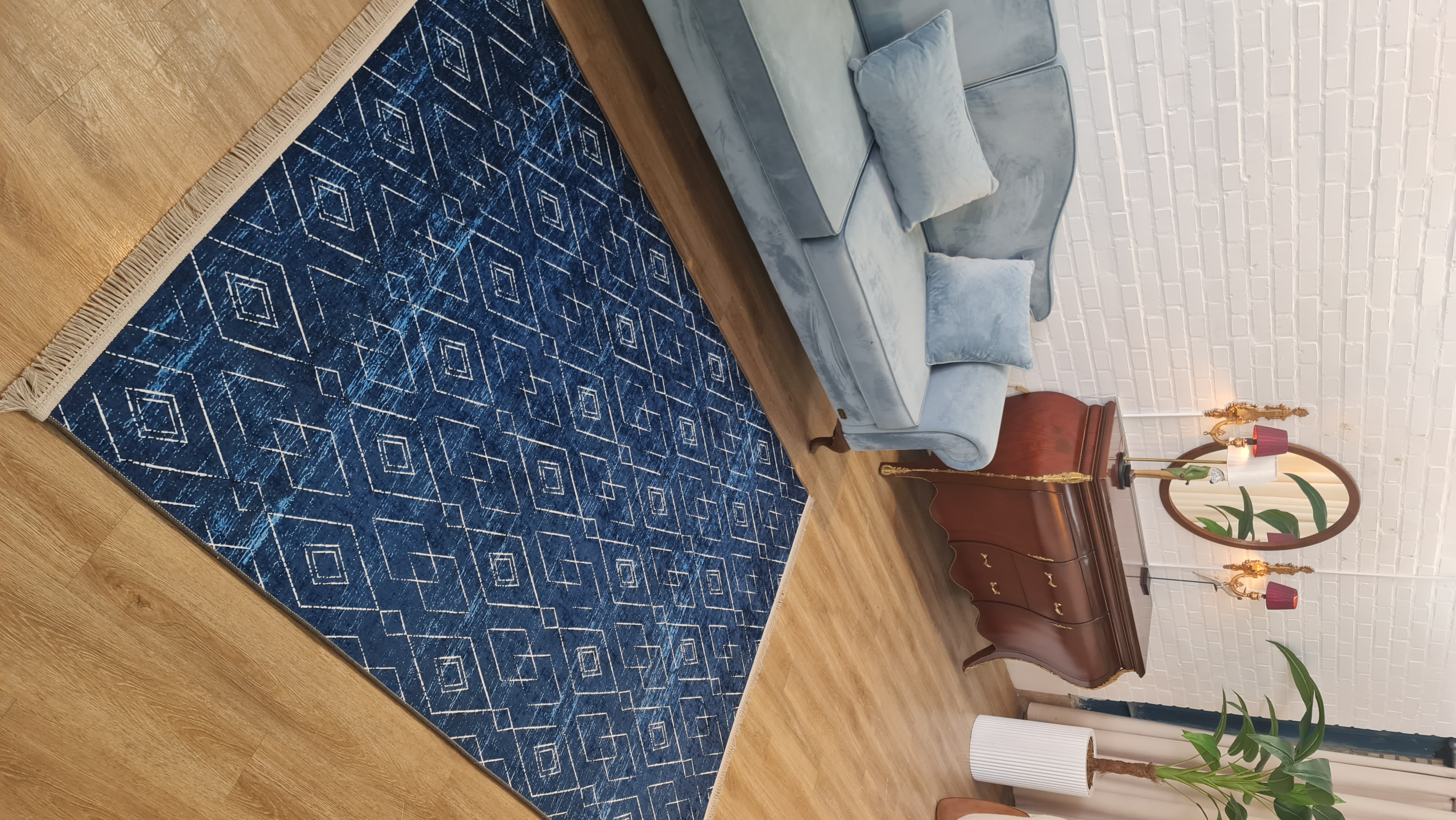 خرید ارزان فرشینه آفتاب لاکی  کد U662 مخمل شانل استپدار