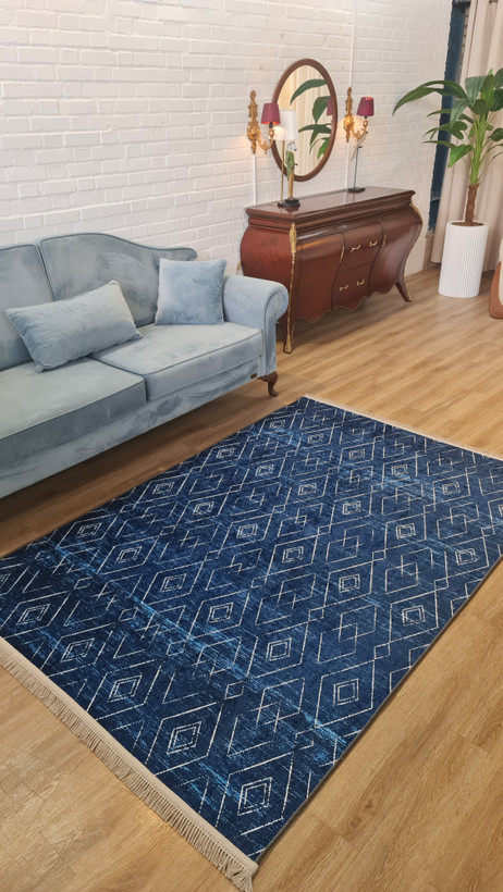 خرید ارزان فرشینه آفتاب لاکی کد U662 مخمل شانل استپدار