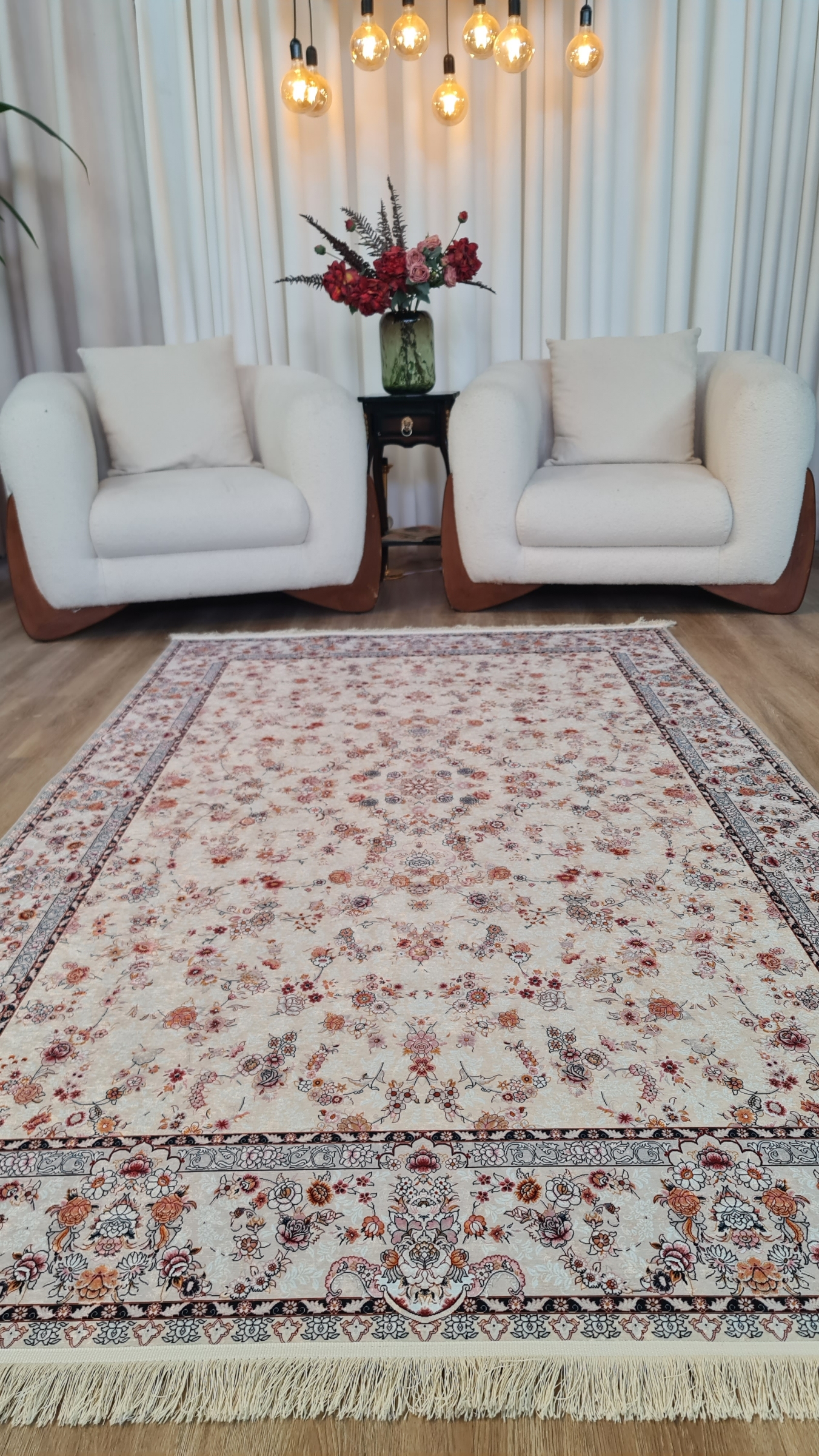 خرید ارزان فرشینه آفتاب  کدU146مخمل شانل استپدار