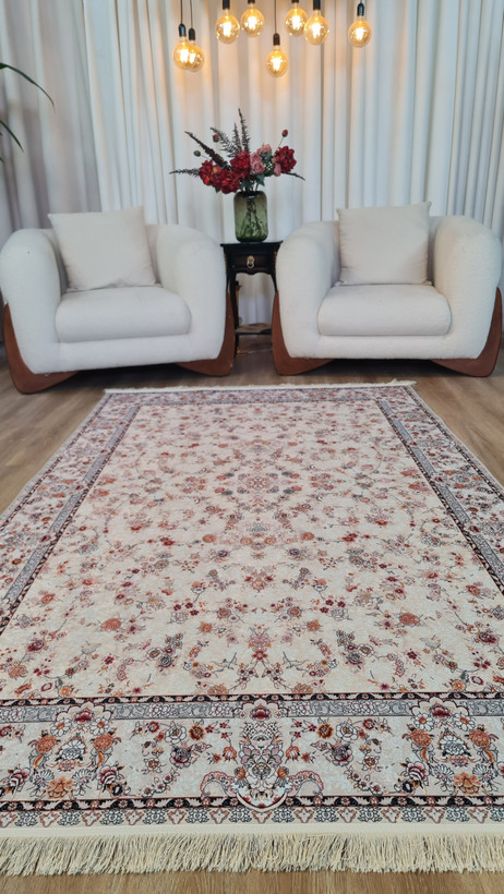 خرید ارزان فرشینه آفتاب کدU146مخمل شانل استپدار