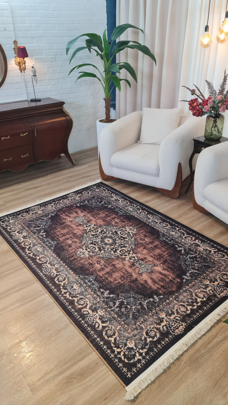 خرید ارزان فرشینه آفتاب کدU675مخمل شانل استپدار