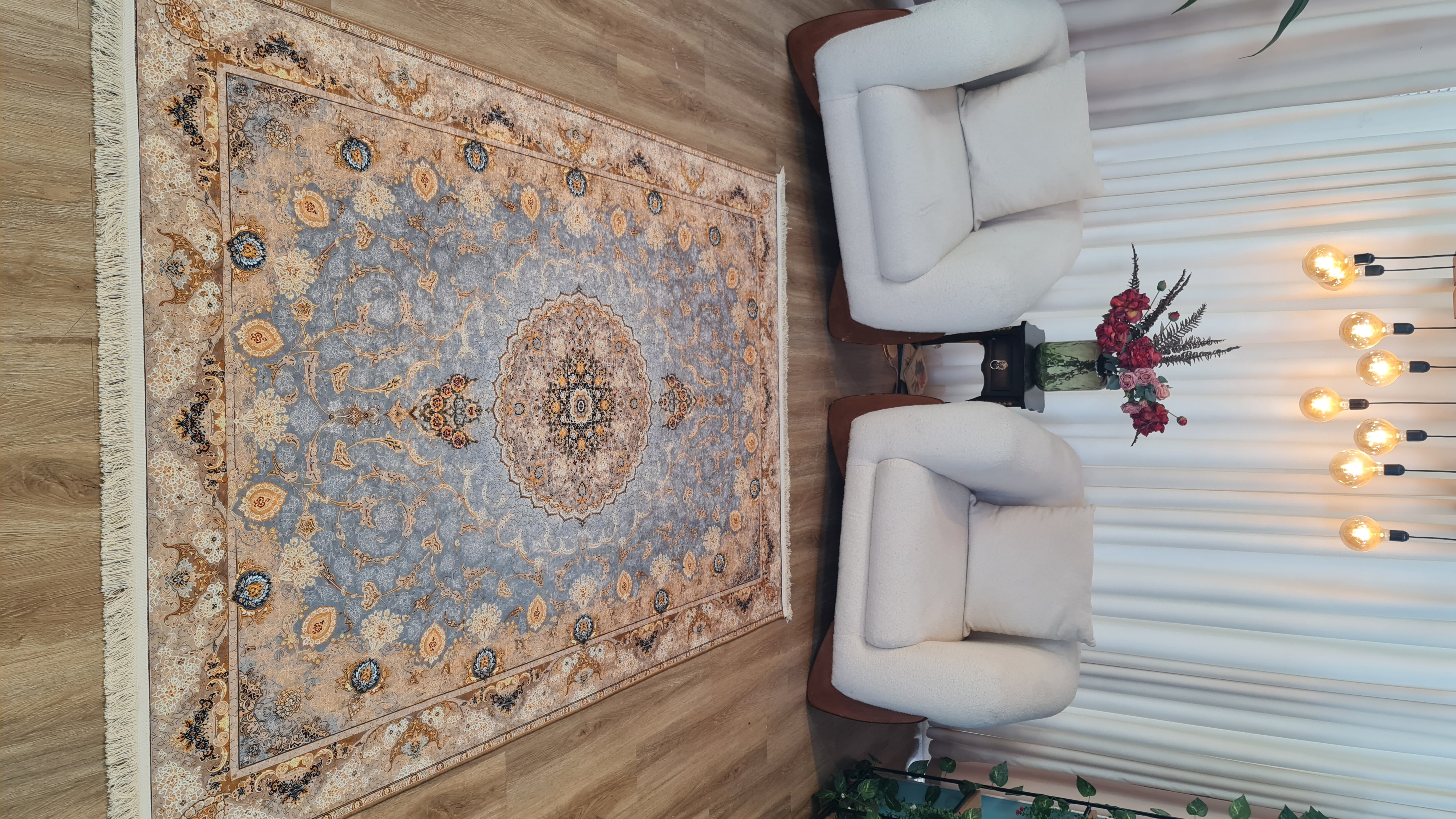 خرید ارزان فرشینه آفتاب  کدU671مخمل شانل استپدار