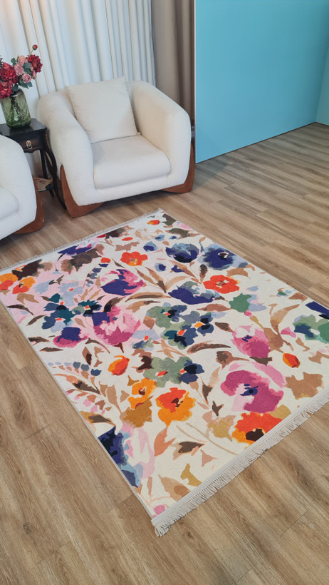 خرید ارزان فرشینه آفتاب کدM101مخمل شانل استپدار