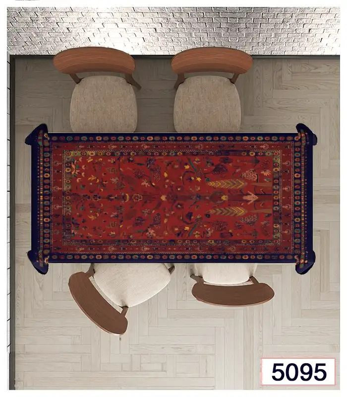 رومیزی و زیر سفره مخمل برند فرشینه آفتاب کد5095