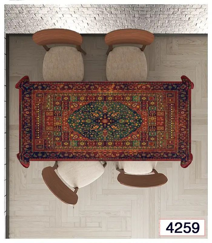 رومیزی و زیر سفره مخمل برند فرشینه آفتاب کد4259