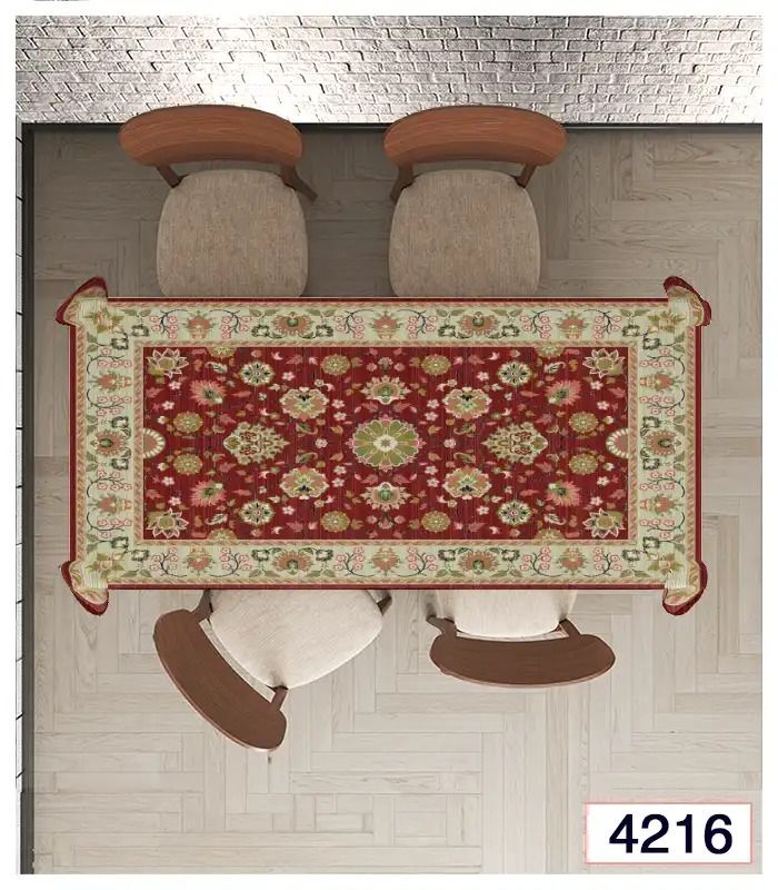 رومیزی و زیر سفره مخمل برند فرشینه آفتاب کد4216