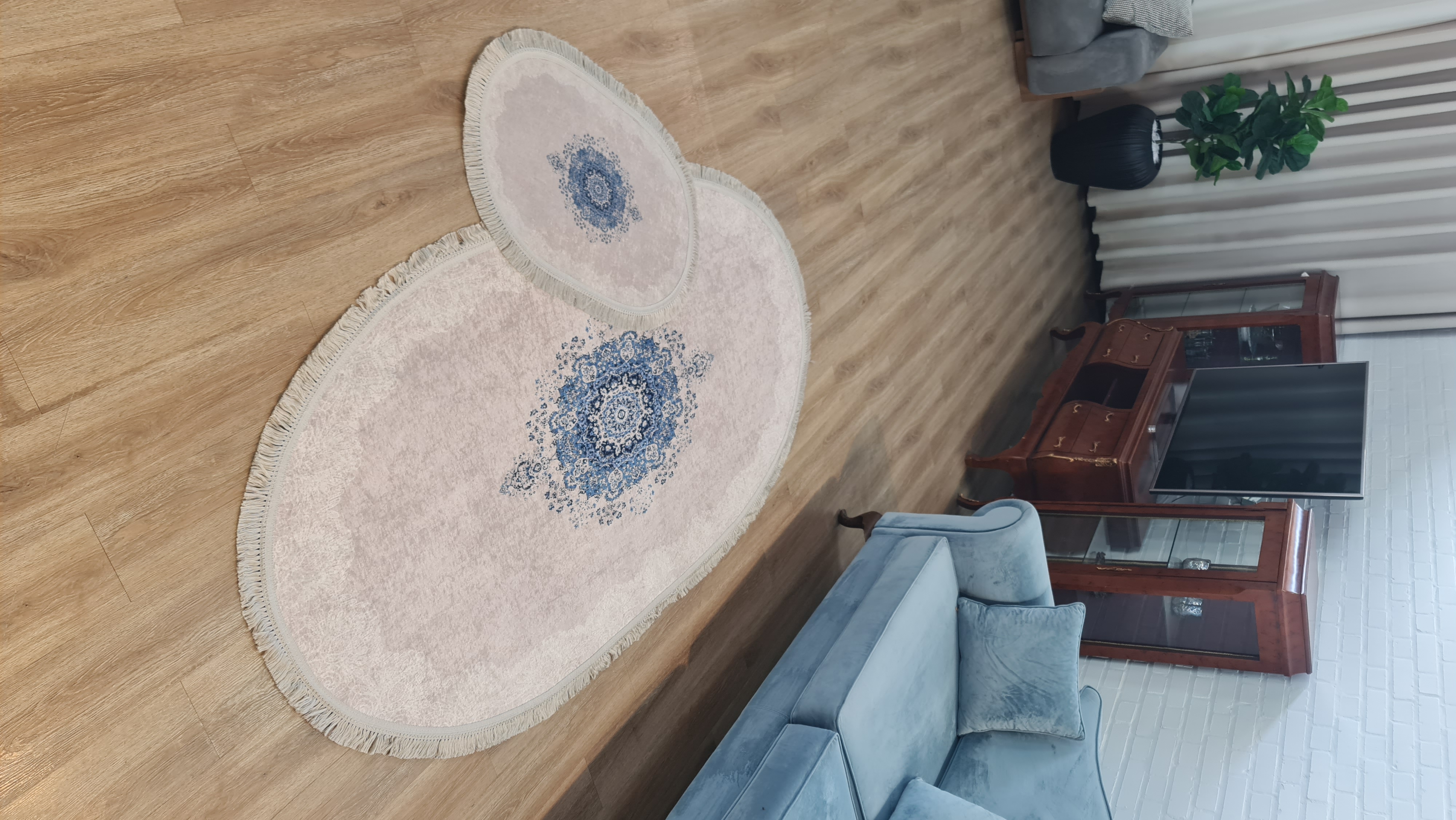 فرشینه بیضی فرشینه آفتاب کدB111مخمل شانل ترک استپدار