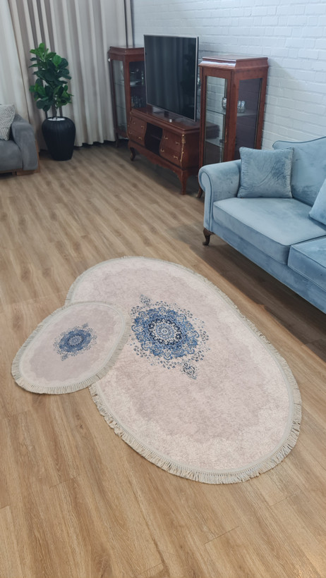 فرشینه بیضی فرشینه آفتاب کدB111مخمل شانل ترک استپدار