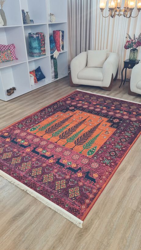 فرشینه لاکی فرشینه آفتاب کدL294مخمل شانل ترک استپدار