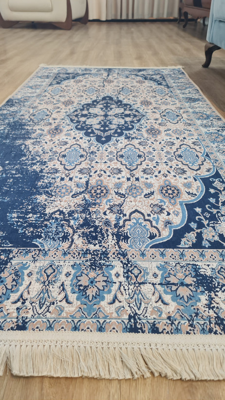 خرید ارزان فرشینه آفتاب کدM248مخمل شانل ترک استپدار