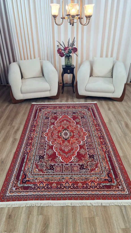 فرشینه لاکی سنتی فرشینه آفتاب کدU599مخمل شانل استپدار