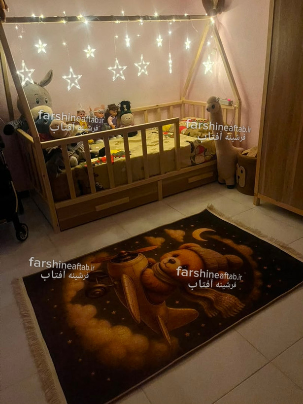 فرشینه آفتاب فرشینه کودکU061مخمل شانل ترک استپدار