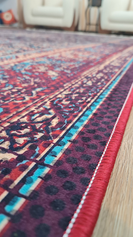 فرشینه لاکی فرشینه آفتاب کد A157مخمل شانل ترک استپدار