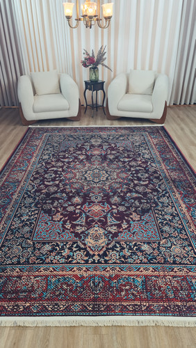 خرید ارزان فرشینه لاکی فرشینه آفتاب کد A157مخمل شانل ترک استپدار