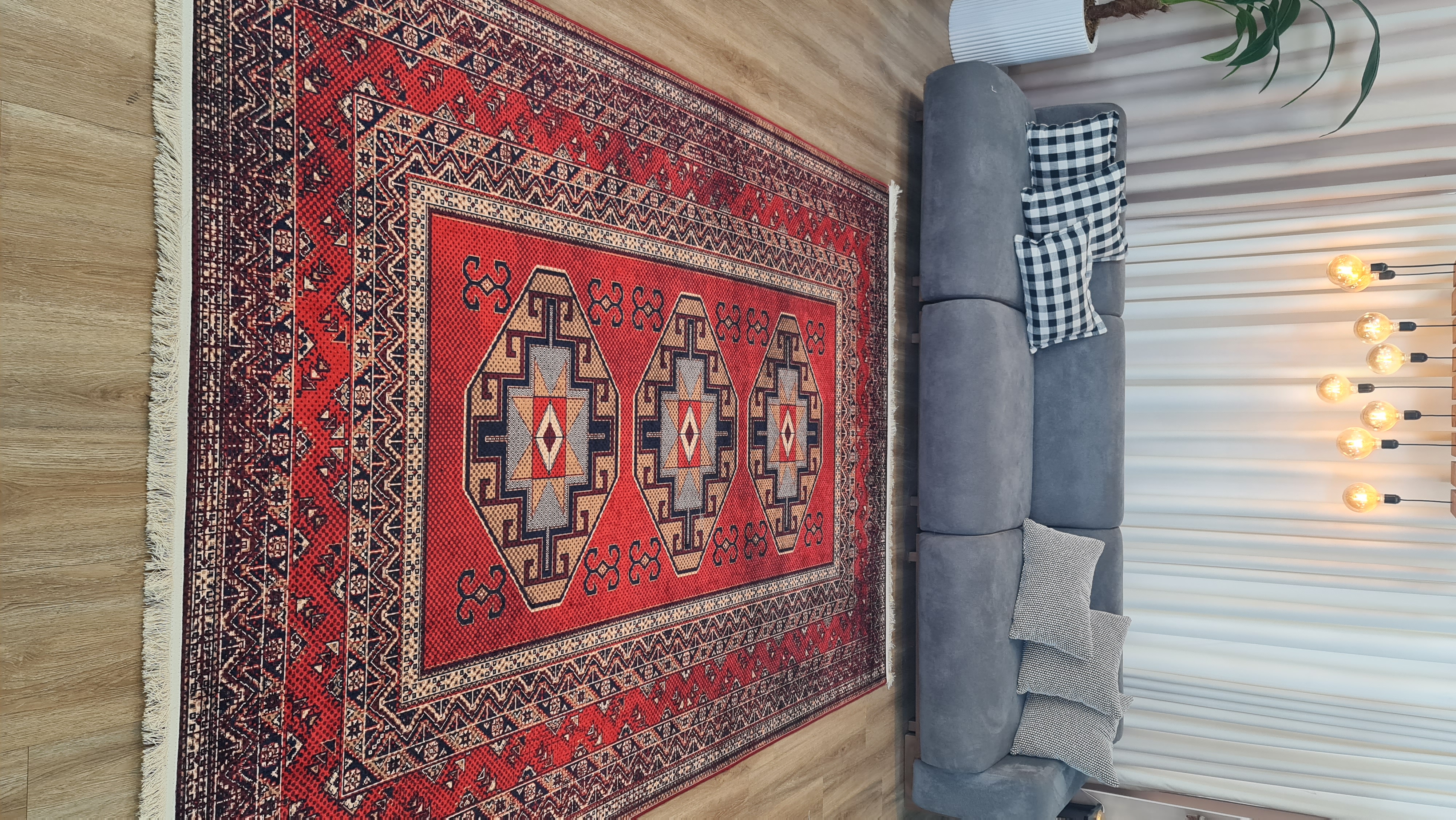 خرید ارزان فرشینه لاکی فرشینه آفتاب کد A155مخمل شانل ترک استپدار