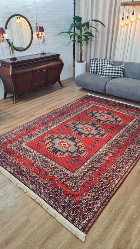 فرشینه لاکی فرشینه آفتاب کد A155مخمل شانل ترک استپدار