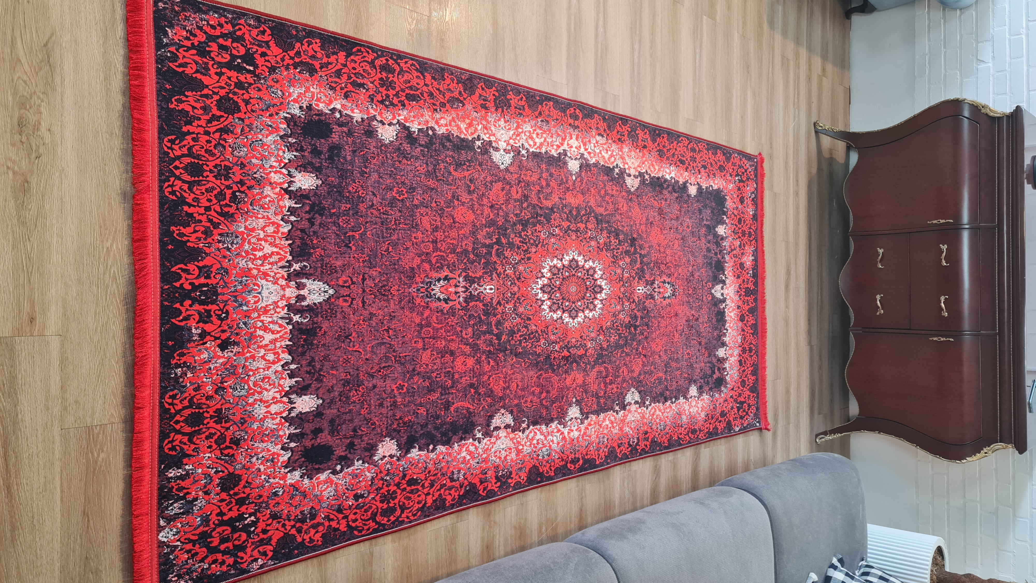 خرید ارزان فرشینه آفتاب لاکی  کدL815مخمل شانل استپدار