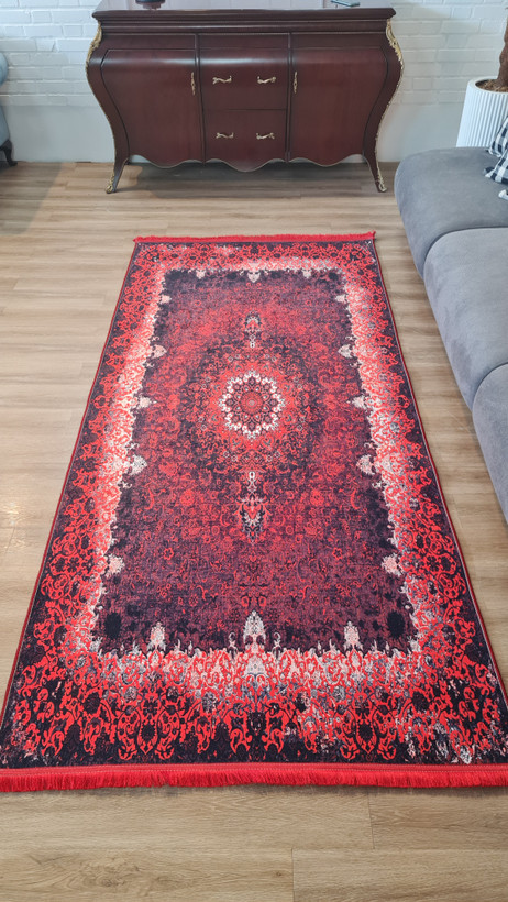 خرید ارزان فرشینه آفتاب لاکی کدL815مخمل شانل استپدار